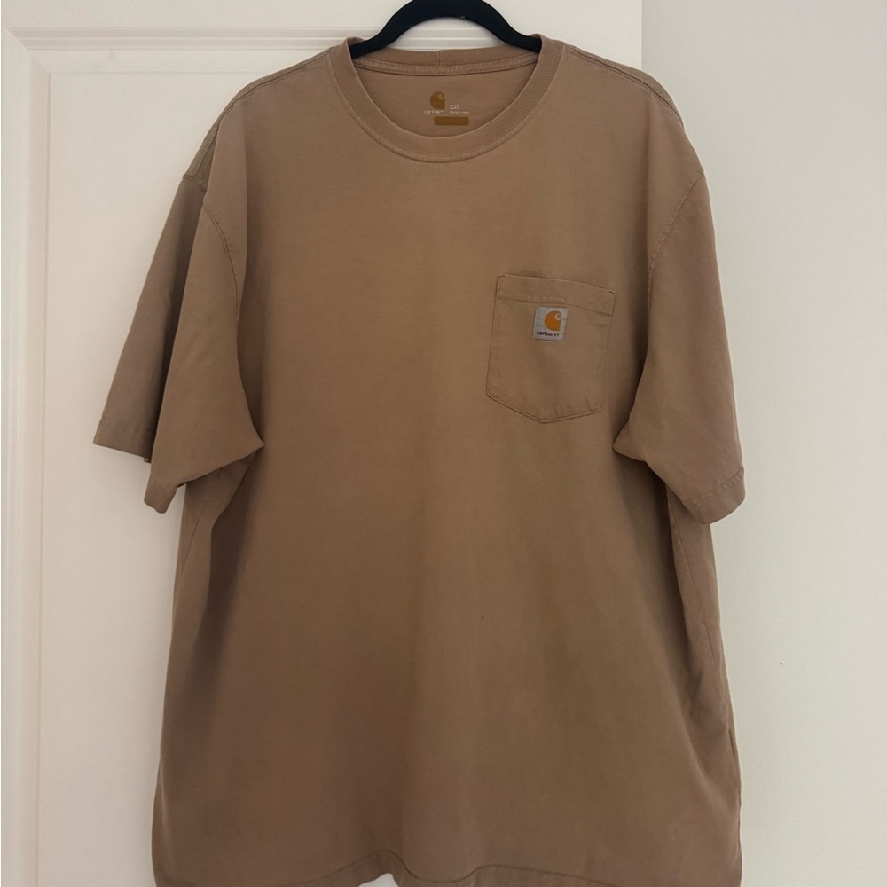 Carhartt men’s brown short sleeve crewneck pocket detail tee shirt top size 2XL